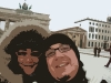 Dadi e Stefi - versione pop-art - alla Porta di Brandeburgo